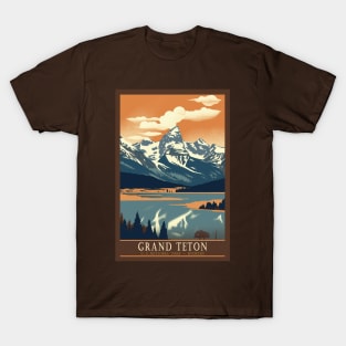 Grand Teton National Park Vintage Travel Poster T-Shirt